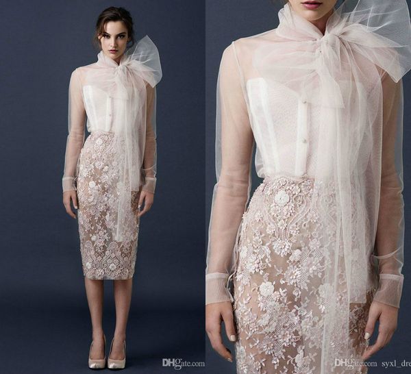 2019 elegant prom dresses with tie lace appliqued long sleeve knee length cocktail party dress custom made mother of the bride gowns, Black
2019 elegant prom dresses with tie lace appliqued long sleeve knee length cocktail party dress custom made mother of the bride gowns, Black