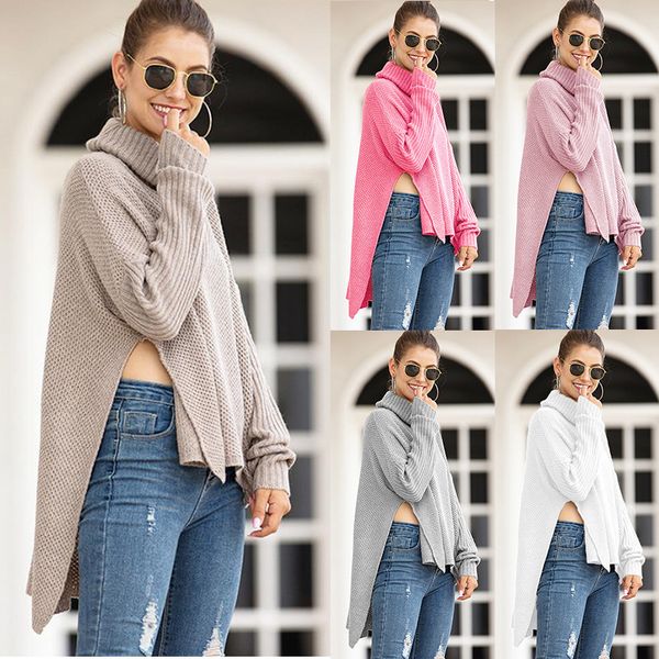 2020 new style for autumn and winter women's knitwear before short long back turtleneck slit pullover sweater, White;black
2020 new style for autumn and winter women's knitwear before short long back turtleneck slit pullover sweater, White;black