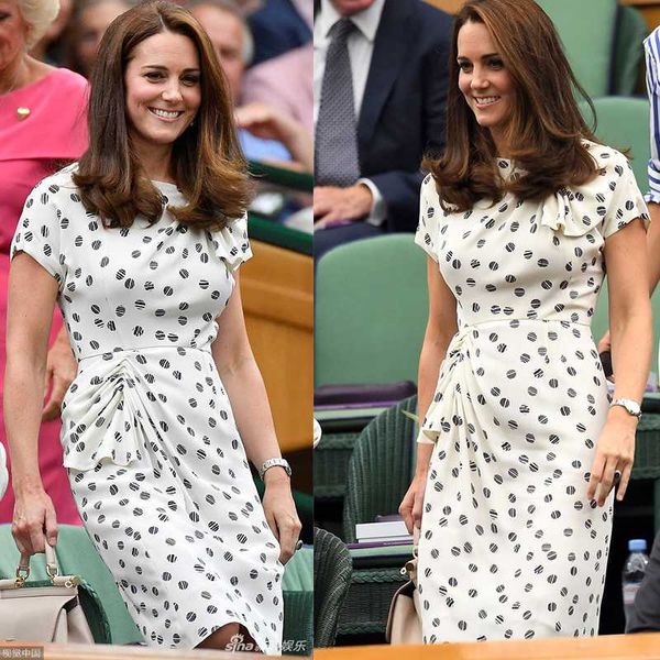 new kate middleton princess vintage print dress fashion o-neck short sleeve pleated dresses, Black;gray
new kate middleton princess vintage print dress fashion o-neck short sleeve pleated dresses, Black;gray