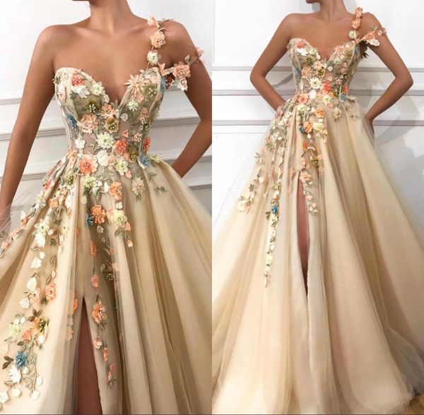 one shoulder hand made flower champagne evening dresses front split prom party dress girls formal wear bc0684, Black;red
one shoulder hand made flower champagne evening dresses front split prom party dress girls formal wear bc0684, Black;red