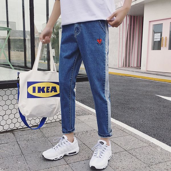 special offer closeout boy's stripes joint slim fit jeans men's loose-fit harem skinny pants trend lettered embroidery, Blue
special offer closeout boy's stripes joint slim fit jeans men's loose-fit harem skinny pants trend lettered embroidery, Blue