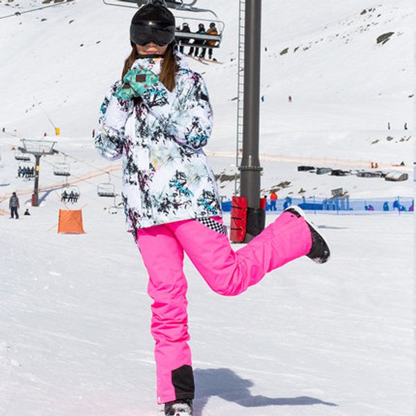 

2019 gsou snow women ski suit snowboard jacket pant windproof waterproof -30 degree female clothing trouser outdoor sport wear