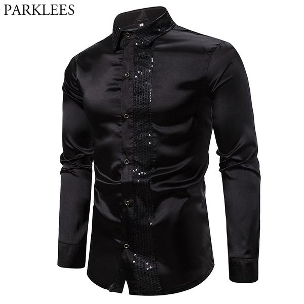 mens sequin glitter shirts new long sleeve silk satin shiny disco party shirt men host stage dance prom costume chemise homme, White;black
mens sequin glitter shirts new long sleeve silk satin shiny disco party shirt men host stage dance prom costume chemise homme, White;black