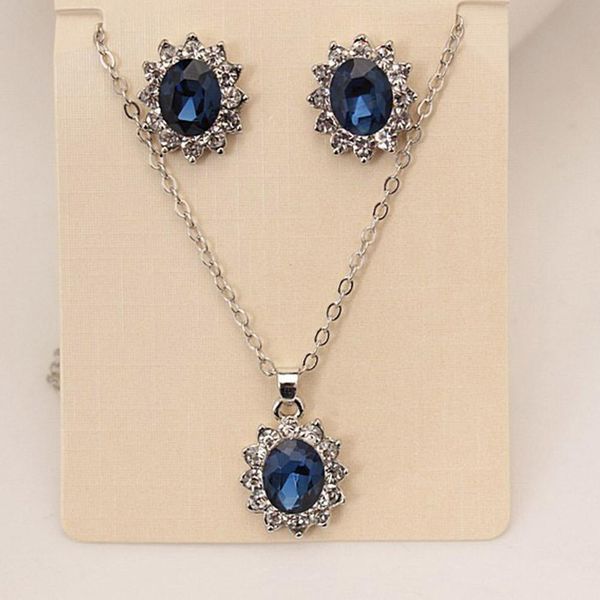 blue crystal jewelry set earrings / pendant necklace bridal wedding jewelry sets for women bijoux strass cristal, Silver
blue crystal jewelry set earrings / pendant necklace bridal wedding jewelry sets for women bijoux strass cristal, Silver