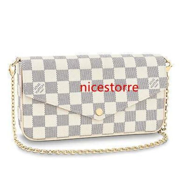 n63106 pochette felicie сетка white real caviar lambskin цепи закрылков сумка с длинной цепью бумажники ключа держатели кошелек клатчи вечер
n63106 pochette felicie сетка white real caviar lambskin цепи закрылков сумка с длинной цепью бумажники ключа держатели кошелек клатчи вечер