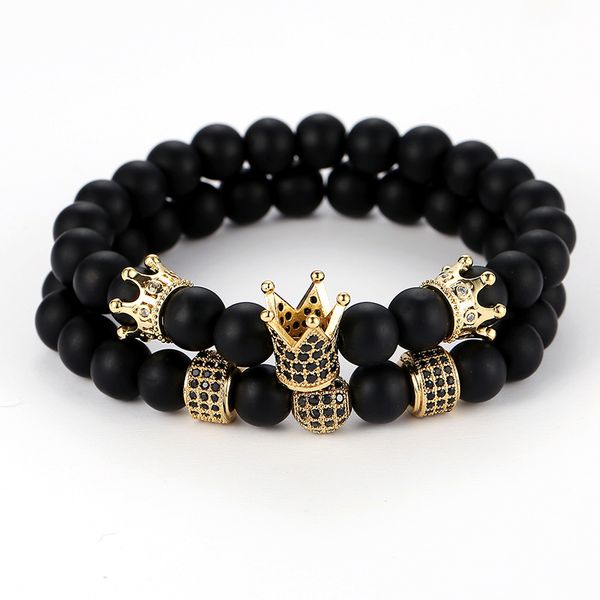 2pcs/set fashion couple his hers stone bead cz crown bracelet men charm strand bracelet handmade men wristband jewelry gifts, Golden;silver
2pcs/set fashion couple his hers stone bead cz crown bracelet men charm strand bracelet handmade men wristband jewelry gifts, Golden;silver