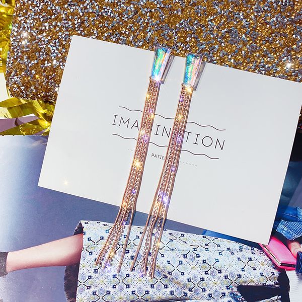 fyuan long tassel rhinestone earring exquisite blue rose gold crystal dangle earrings for women wedding bride jewelry gifts, Silver
fyuan long tassel rhinestone earring exquisite blue rose gold crystal dangle earrings for women wedding bride jewelry gifts, Silver