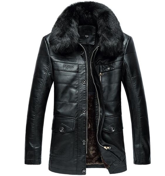 men's fur & faux winter thicken warm leather jacket men jaqueta de couro masculino motoqueiro chaqueta hombre mens single-breasted coat, Black
men's fur & faux winter thicken warm leather jacket men jaqueta de couro masculino motoqueiro chaqueta hombre mens single-breasted coat, Black
