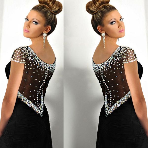 high side split mermaid evening dresses rhinestone scoop neck formal open back long prom party gowns custom made women dress, Black;red
high side split mermaid evening dresses rhinestone scoop neck formal open back long prom party gowns custom made women dress, Black;red