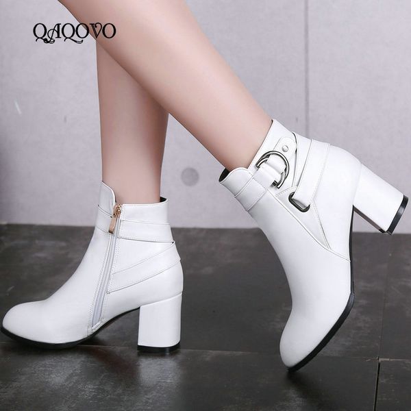 autumn women boots square high heel ankle boots fashion pointed toe buckle winter zipper boots female shoes black white beige
autumn women boots square high heel ankle boots fashion pointed toe buckle winter zipper boots female shoes black white beige