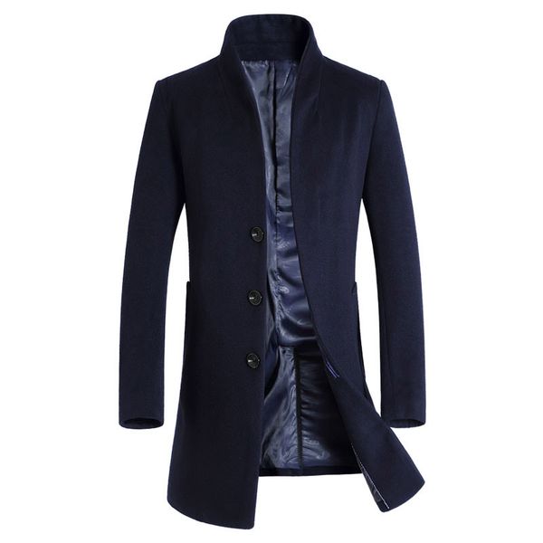 fashion autumn men's wool coat slim men middle long coats and jackets solid male overcoat wool blend trench, Black
fashion autumn men's wool coat slim men middle long coats and jackets solid male overcoat wool blend trench, Black