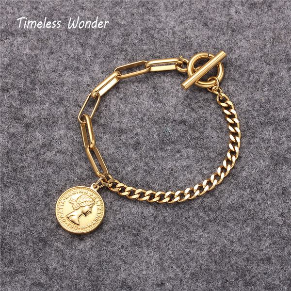 timeless wonder titanium portrait coin charm ot chain bracelets bangles stainless steel jewelry punk gothic boho rose gold 1628, Golden;silver
timeless wonder titanium portrait coin charm ot chain bracelets bangles stainless steel jewelry punk gothic boho rose gold 1628, Golden;silver