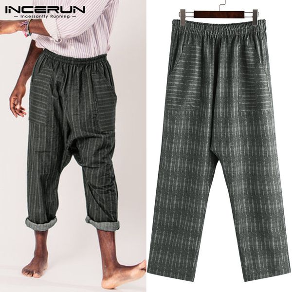 2019 men striped pants elastic waist joggers pockets retro casual wide leg straight pants loose vintage trousers men incerun 5xl, Black
2019 men striped pants elastic waist joggers pockets retro casual wide leg straight pants loose vintage trousers men incerun 5xl, Black
