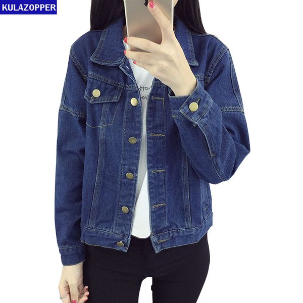 kulazopper women spring big size denim jacket 2019 new long sleeve outwear female loose denim short woman zs625, Black;brown
kulazopper women spring big size denim jacket 2019 new long sleeve outwear female loose denim short woman zs625, Black;brown
