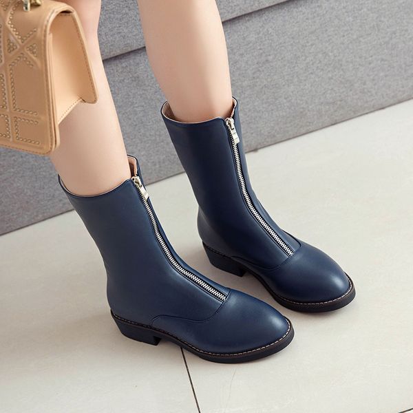 women ankle boots zipper low heels ladies motorcycle boots autumn winter warm short plush party wedding shoes woman size 34-43, Black
women ankle boots zipper low heels ladies motorcycle boots autumn winter warm short plush party wedding shoes woman size 34-43, Black