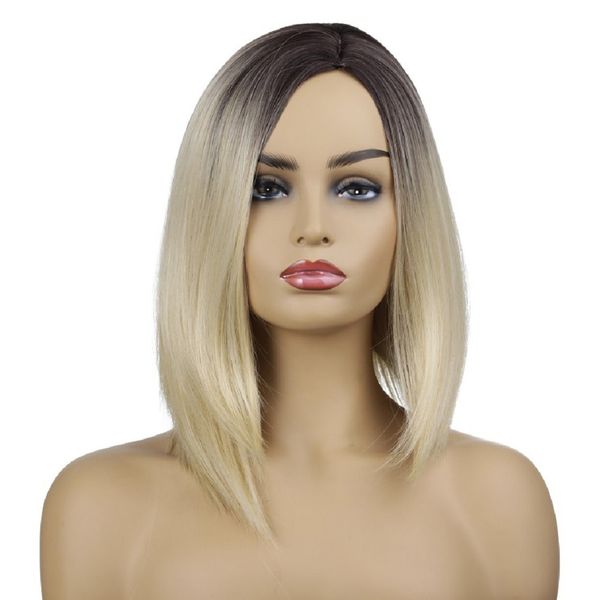 2019 new design 38cm short straight ombre black to light blonde color synthetic hair wigs cap
2019 new design 38cm short straight ombre black to light blonde color synthetic hair wigs cap
