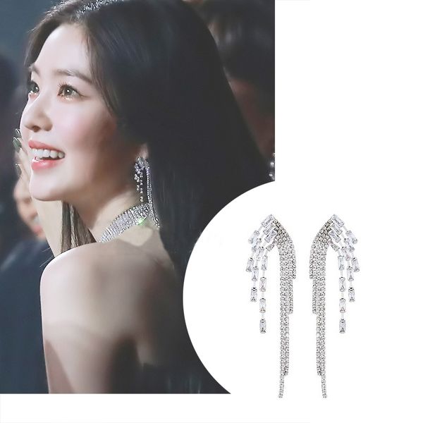 mengjiqiao korean tv star rhinestone symmetric wing tassel long drop earrings for women fashion pendientes mujer moda, Silver
mengjiqiao korean tv star rhinestone symmetric wing tassel long drop earrings for women fashion pendientes mujer moda, Silver