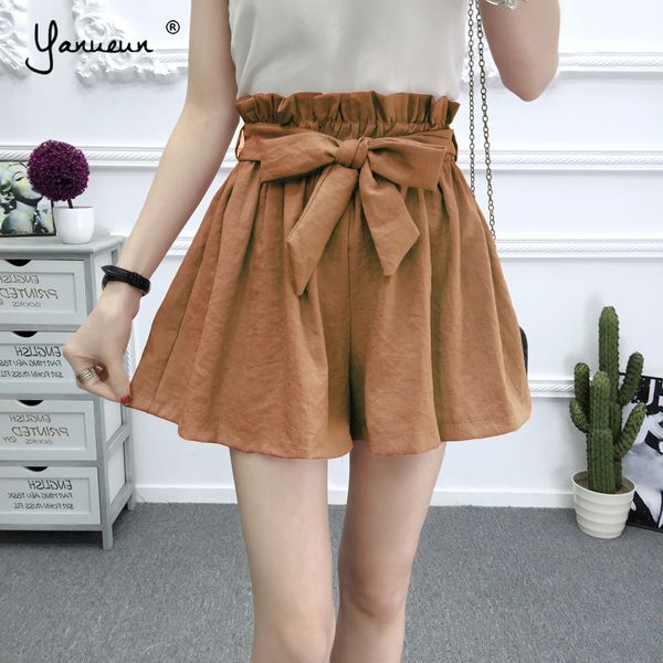yanueun 2020 new solid a-line women's loose shorts bow lace up high waist summer shorts ladies clothing, White;black
yanueun 2020 new solid a-line women's loose shorts bow lace up high waist summer shorts ladies clothing, White;black