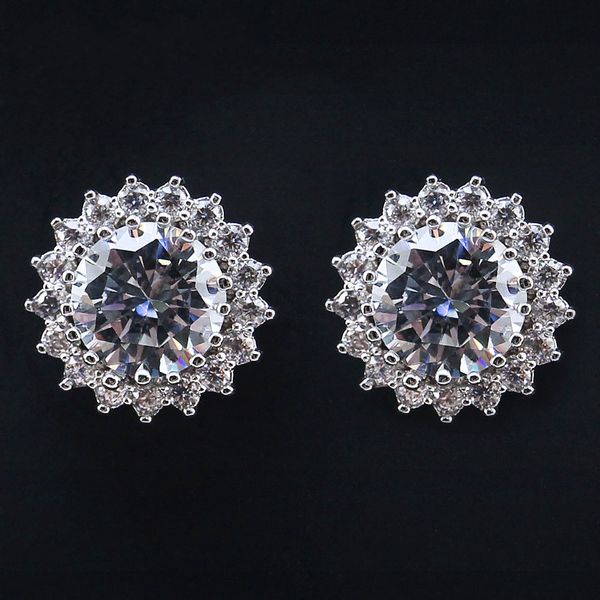 female small white round stud earrings with diamond 925 sterling silver filled double sided earrings for women, Golden;silver
female small white round stud earrings with diamond 925 sterling silver filled double sided earrings for women, Golden;silver