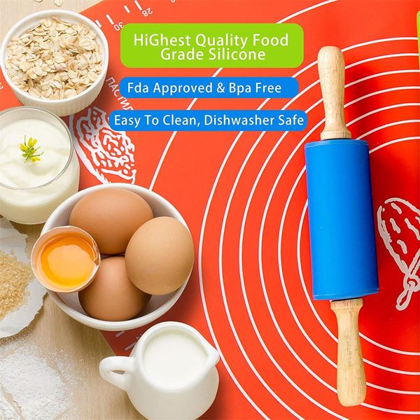 silicone rolling pin with wooden handle dough roller dough pizza pastry pie pasta and cookies baking tools
silicone rolling pin with wooden handle dough roller dough pizza pastry pie pasta and cookies baking tools