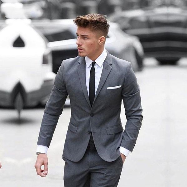 two buttom mens suits classic gray cotton blended formal business mens wedding suits slim fit groomsmen tuxedo, White;black
two buttom mens suits classic gray cotton blended formal business mens wedding suits slim fit groomsmen tuxedo, White;black