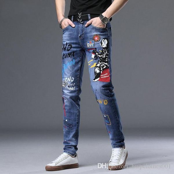 mens designer joggers new arrival brand designer men denim slim jeans embroidery pants fashion holes trousers skinny motorcycle, Blue
mens designer joggers new arrival brand designer men denim slim jeans embroidery pants fashion holes trousers skinny motorcycle, Blue