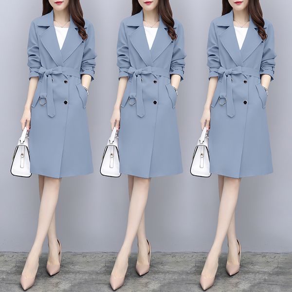 double breasted trench coat for women korean fashion belt windbreaker casacos feminino black trench coats woman clothes overcoat, Tan;black
double breasted trench coat for women korean fashion belt windbreaker casacos feminino black trench coats woman clothes overcoat, Tan;black