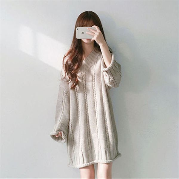 svokor loose sweater women retro acrylic solid v-neck knitting clothes keep warm pullover lazy style female sweater casual, White;black
svokor loose sweater women retro acrylic solid v-neck knitting clothes keep warm pullover lazy style female sweater casual, White;black