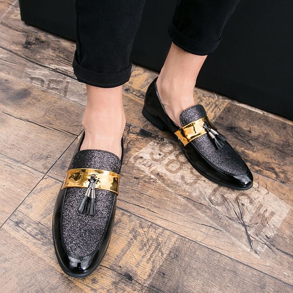 goodrsson pu leather men casual shoes formal patchwork shoes for man nightclub glitter flat dress footwear 2019 new fashion, Black
goodrsson pu leather men casual shoes formal patchwork shoes for man nightclub glitter flat dress footwear 2019 new fashion, Black