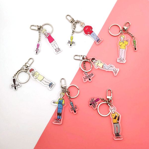 kpop korean band bangtan boys acrylic pendent keyring keychain cute cartoon key chains accessories, Silver 
kpop korean band bangtan boys acrylic pendent keyring keychain cute cartoon key chains accessories, Silver