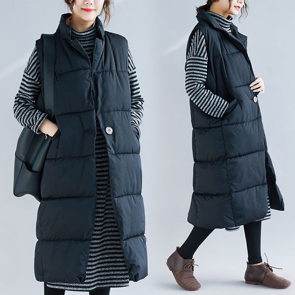 women vest 2019 autumn winter extra large code one buckle waistcoat female sleeveless vest jacket warm long coat, Black;white
women vest 2019 autumn winter extra large code one buckle waistcoat female sleeveless vest jacket warm long coat, Black;white
