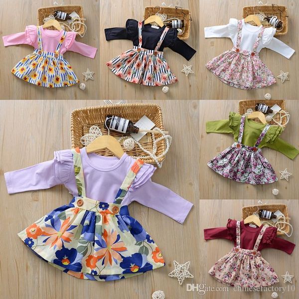 48 colors baby girls clothes set rompers + suspender skirt flower printed 2 pcs boutique ins autumn long sleeve romper, White
48 colors baby girls clothes set rompers + suspender skirt flower printed 2 pcs boutique ins autumn long sleeve romper, White