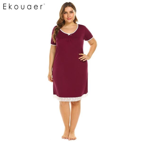 ekouaer chemise sleepshirts oversize sleep dress women nightwear short sleeve lace trim o-neck nightgown plus size 5xl, Black;red
ekouaer chemise sleepshirts oversize sleep dress women nightwear short sleeve lace trim o-neck nightgown plus size 5xl, Black;red