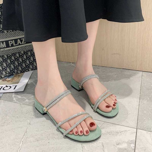 crystal narrow band open toe slippers women sandals summer chunky heel slippers women fashion mid heel slip-on sandals 2020, Black
crystal narrow band open toe slippers women sandals summer chunky heel slippers women fashion mid heel slip-on sandals 2020, Black