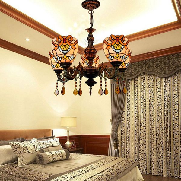 european retro creative warm color glass lamp tiffany stained glass living room dining room baroque chandelier tf032
european retro creative warm color glass lamp tiffany stained glass living room dining room baroque chandelier tf032