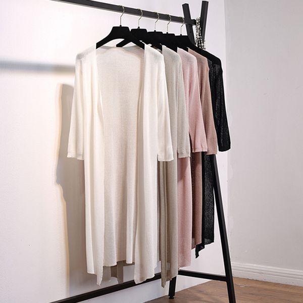 gkfnmt women summer cardigan 2018 new three half sleeve casual thin coat loose long knit cardigan sun protection ice silk, White
gkfnmt women summer cardigan 2018 new three half sleeve casual thin coat loose long knit cardigan sun protection ice silk, White