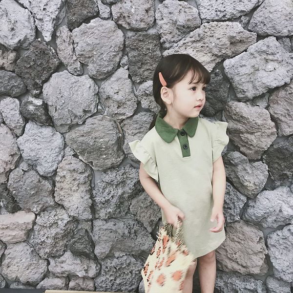 korean style girls kids straight dress sleeve ruffles ruched vestidos turndown collar button cotton princess 1 to 8 yrs, Red;yellow
korean style girls kids straight dress sleeve ruffles ruched vestidos turndown collar button cotton princess 1 to 8 yrs, Red;yellow