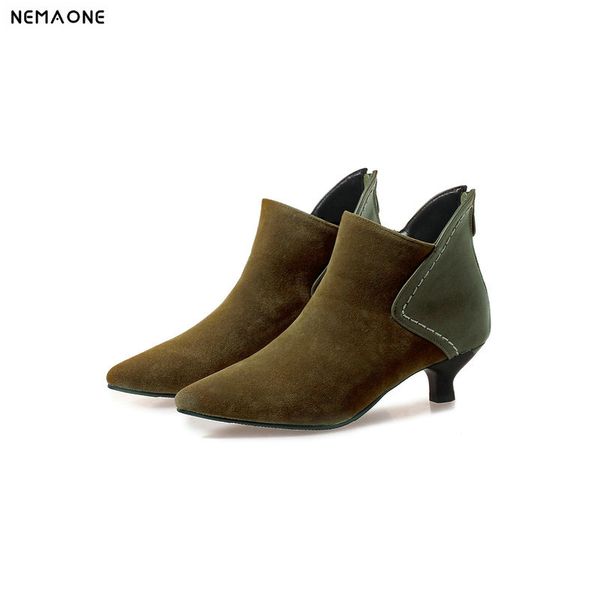nemaone new 4cm thin heels women ankle boots poined toe ladies spring autumn party dress shoes woman large size 43, Black
nemaone new 4cm thin heels women ankle boots poined toe ladies spring autumn party dress shoes woman large size 43, Black