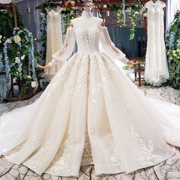 2019 latest wedding dresses tulle off the shoulder long sleeve sweetheart neck backless lace up back applique wedding dresses new, White
2019 latest wedding dresses tulle off the shoulder long sleeve sweetheart neck backless lace up back applique wedding dresses new, White
