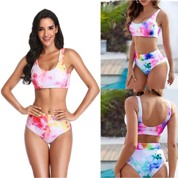 women 2 piece bikini set low cut backless padded tie-dye swimsuit gradient rainbow colorful high waisted bathing suit beach
women 2 piece bikini set low cut backless padded tie-dye swimsuit gradient rainbow colorful high waisted bathing suit beach