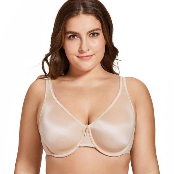 women's smooth unlined full coverage underwire support plus size bra 32-44 c d dd e f g, Red;black
women's smooth unlined full coverage underwire support plus size bra 32-44 c d dd e f g, Red;black