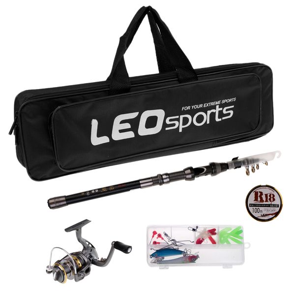 telescopic fishing rod reel combo full kit spinning reel line lures hooks bag 1.5m/2.1m 
telescopic fishing rod reel combo full kit spinning reel line lures hooks bag 1.5m/2.1m