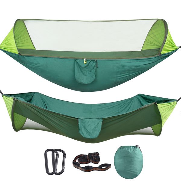 double camping hammock with mosquito bug net, tree straps and carabiners, easy assembly, portable parachute nylon hammock
double camping hammock with mosquito bug net, tree straps and carabiners, easy assembly, portable parachute nylon hammock