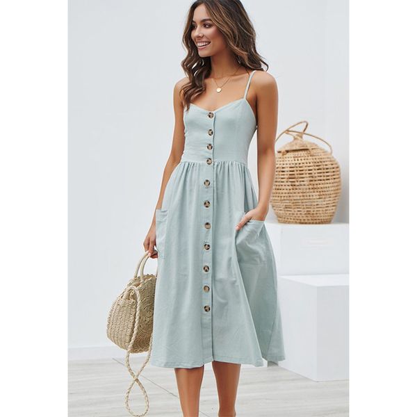 fashion-women spaghetti strap a line party dress ladies sleeveless strapless summer beach dress button women pocket fashion dress, Black;gray
fashion-women spaghetti strap a line party dress ladies sleeveless strapless summer beach dress button women pocket fashion dress, Black;gray