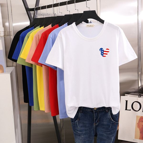 women's coat t-shirt 2020 round collar short sleeve t-shirt female student large size top, White
women's coat t-shirt 2020 round collar short sleeve t-shirt female student large size top, White