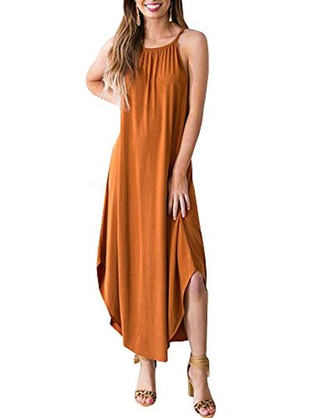 beautife womens summer sleeveless halter maxi dress casual loose fit plain long dresses, Black;gray
beautife womens summer sleeveless halter maxi dress casual loose fit plain long dresses, Black;gray