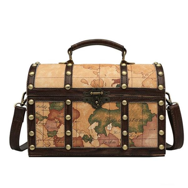 the new women's handbag shoulder messenger bag retro treasure chest shape rivet bag european and american fashion lock
the new women's handbag shoulder messenger bag retro treasure chest shape rivet bag european and american fashion lock