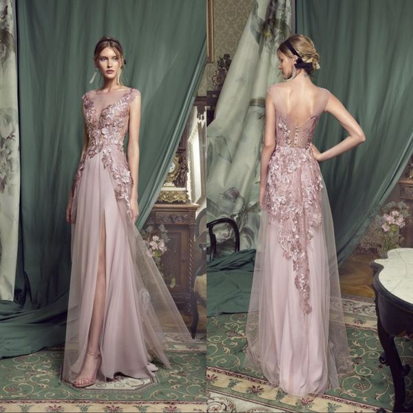 vintage blush long prom dresses new sleeveless lace appliqued floor length side split formal evening dress party gowns, Black
vintage blush long prom dresses new sleeveless lace appliqued floor length side split formal evening dress party gowns, Black