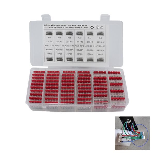 60pcs 221-415 lever-nuts 5 conductor fast wire connectors push-in conductor terminal block
60pcs 221-415 lever-nuts 5 conductor fast wire connectors push-in conductor terminal block