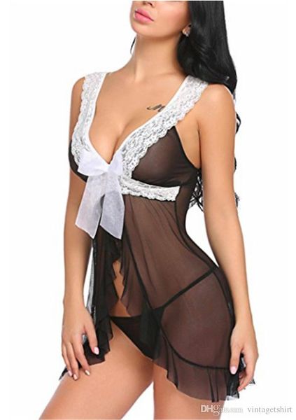 lace panelled womens sleepwear fashion split lingerie pajama sets ladies clothes, Black;white
lace panelled womens sleepwear fashion split lingerie pajama sets ladies clothes, Black;white